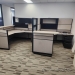 Teknion Tan Cubicle Systems Furniture Reception L-Suite Desk